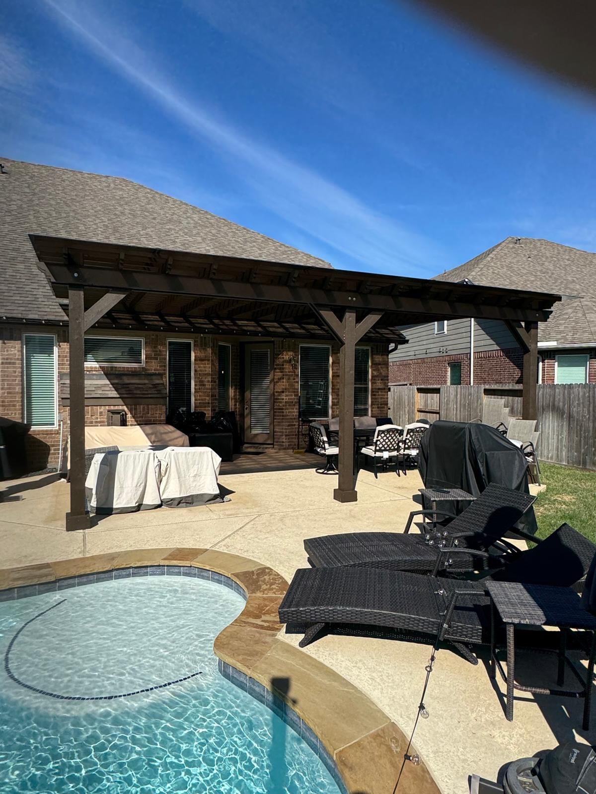 cedar pergola in Cypress TX